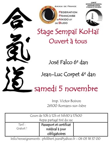 Stage à Romans-sur-Isère le 5 novembre
