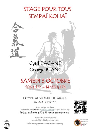 Stage Sempaï-Kohaï samedi 3 octobre